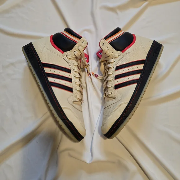 Adidas x ESPN Top Ten Hi Top sneaker in Beige/Black/Red Sz 13 - Picture 11 of 16